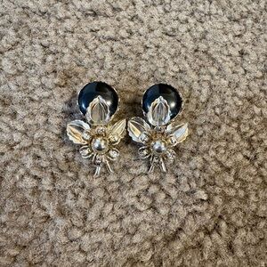 Vintage Clip- On Beetle Earrings